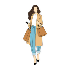 woman with shopping bags
