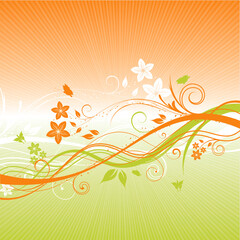 abstract background with flowers