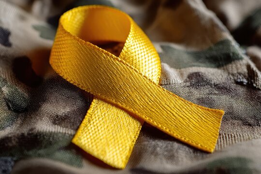 Support Troops. Patriot Yellow Ribbon Display for Memory and Commitment