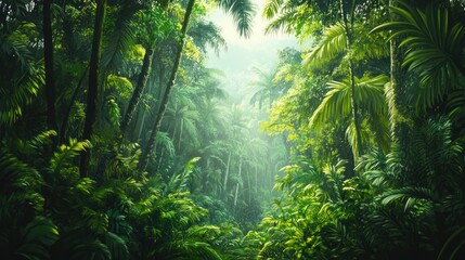 Obraz premium Tropical rainforest sunlight