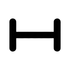 Simple black dumbbell icon illustration on plain white background design