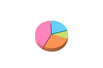 Pie chart icon on transparent background - 3d illustration