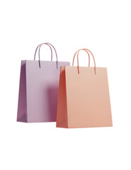 Two pastel shopping bags minimalist render design