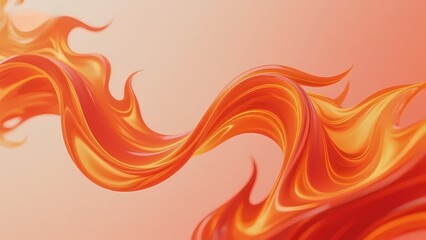Abstract illustration of flowing flames with vibrant orange and red hues against a soft gradient background