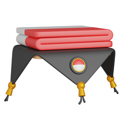 3d render Indonesian Flag icon 