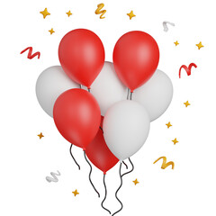 Balloons and Confetti A Festive 3D Cartoon Celebration