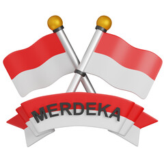 3d render Indonesia Independence Day Celebration icon 