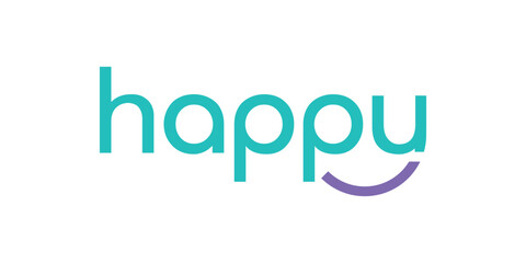 wordmark happy logo design, typography text happy symbol icon vector