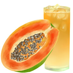 Papaya Juice Illustration