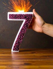 Number seven made of berries