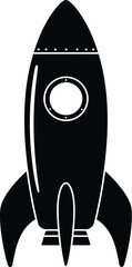 Sleek black rocket ship vector illustration scalable eps icon for space exploration and innovation