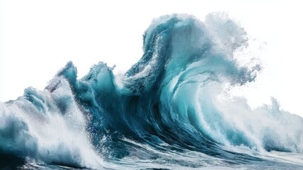 Deep blue stormy sea wave isolated, nature theme
