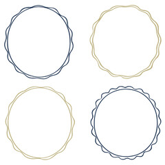 Whimsical Oval Wedding Frames – Hand-Drawn Vintage Black Line Set