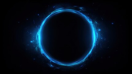 Fototapeta premium Modern blue neon circle with clean lines, perfect for branding, events, and tech-inspired compositions