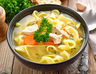 Bowl of chicken noodle soup (1)