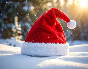 Christmas hat in snow