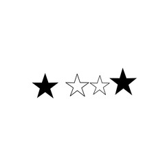 black and white stars icon on white background
