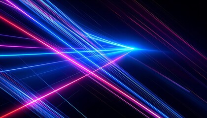 Abstract neon lines intersecting on a dark background (1)