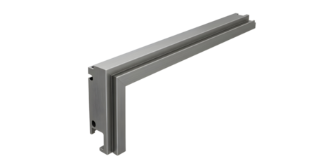 Angle bracket made of aluminum isolated PNG with Transparent Background