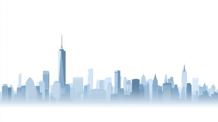 Fototapeta premium City skyline view illustration