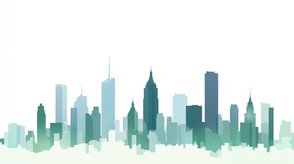 Fototapeta premium Cityscape silhouette in pastel colors