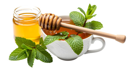 Refreshing mint tea with honey, a perfect natural remedy for a soothing moment.
