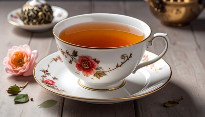 Elegant teacup with floral design