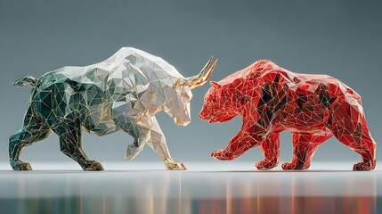 Bull and bear market trend illustration high resolution picture