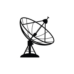 A minimalist silhouette of a satellite dish antenna