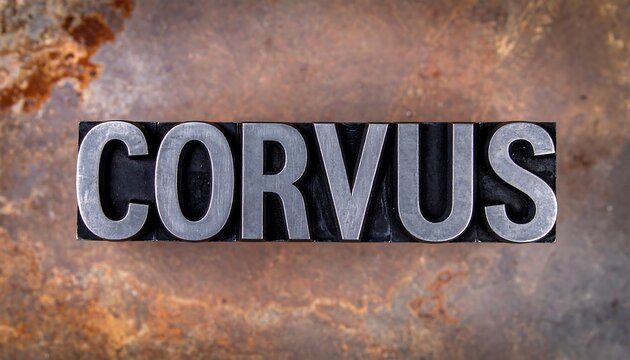 Corvus Word on Metal Plate.