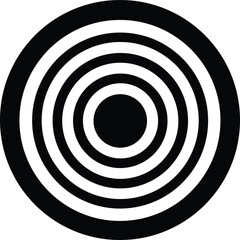Concentric circles target pattern black and white abstract geometric design optical illusion