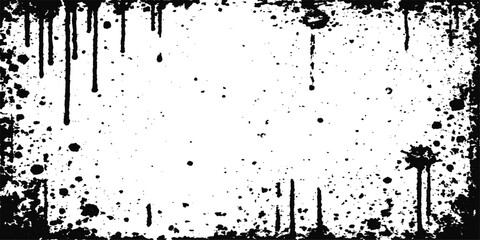 Abstract grunge background with black ink splashes and paint splatters