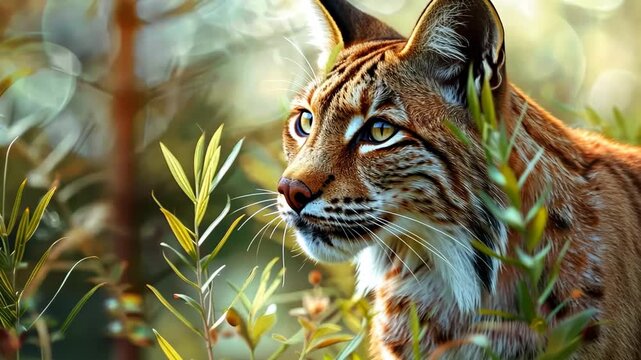 Beautiful cougar in nature. Selective focus. Nature.