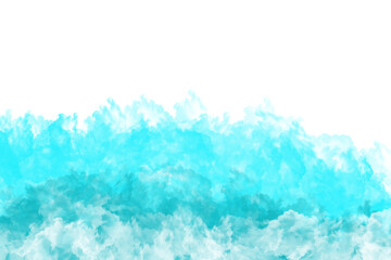 Abstract blue watercolor splash isolated on transparent background