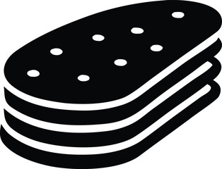 Stack of delicious cookies with sprinkles icon food treat bakery dessert sweet snack flat design graphic