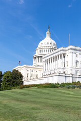 US Capitol building under blue skies
