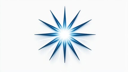 A vibrant blue starburst design, radiating light and energy across a white background, perfect for creative projects.