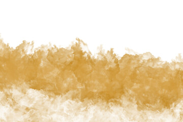 Abstract golden watercolor splash isolated on transparent background