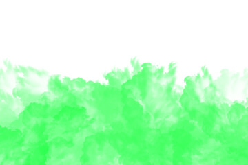 Green smoke cloud isolated on transparent background