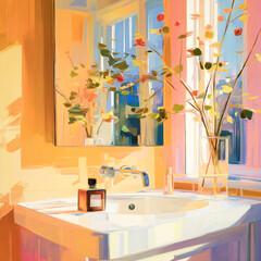 Bathroom in the spring