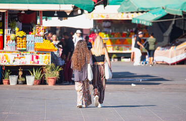 The Jema el Fna square in Marrakesh, Morocco