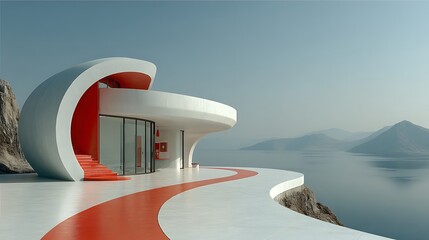 Modern architectural home design near mountains high resolution picture