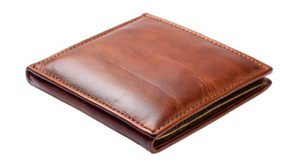 leather wallet on transparent background