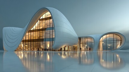 Modern futuristic skyscrapers with unique curved high resolution picture