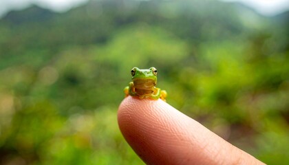 Paedophryne Amauensis Frog on Fingertip