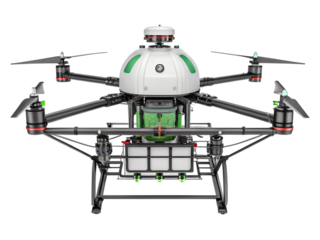 Advanced agriculture drone isolated on transparent background