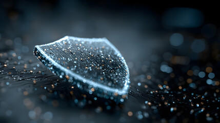 A depiction of a cybersecurity shield on a cloud server, representing defense against cyber threats, in a secure and reliable blue tone. Generative AI.