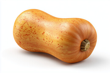 A whole butternut squash, 3D render, isolated on a white background.