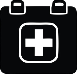 Obraz premium First aid kit icon symbol medicine emergency medical help health care safety symbol simple graphic design element