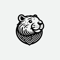 beaver logo design, vector illustration Canadian icon logo design concept. Beaver day illustration. Beaver Mascot Logo, Cartoon Beaver Mascot. Beaver family illustration. line art beaver logo